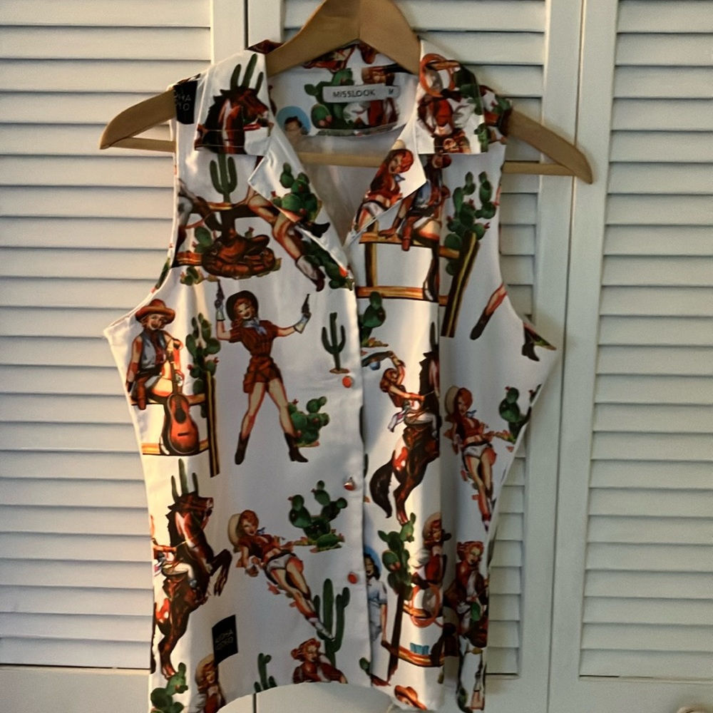 Misslook cowgirl rodeo shirt